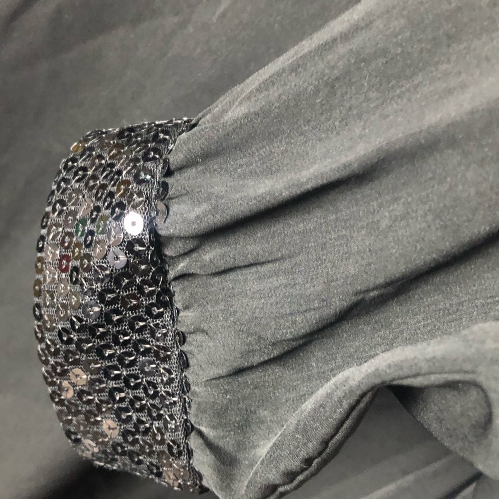 NWT Liz Claiborne Black Buffon Up Top with Sequins - Picture 3 of 4